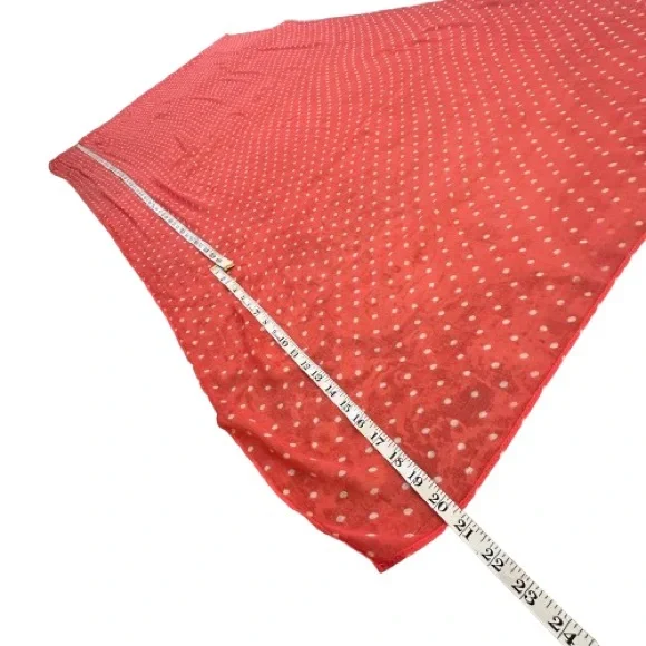 JCP Coral & White Polka Dot Viscose Wraparound Beach & Multi Purpose Wear Scarf - Picture 9 of 13
